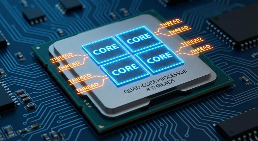 Núcleos e Hilos de un Procesador