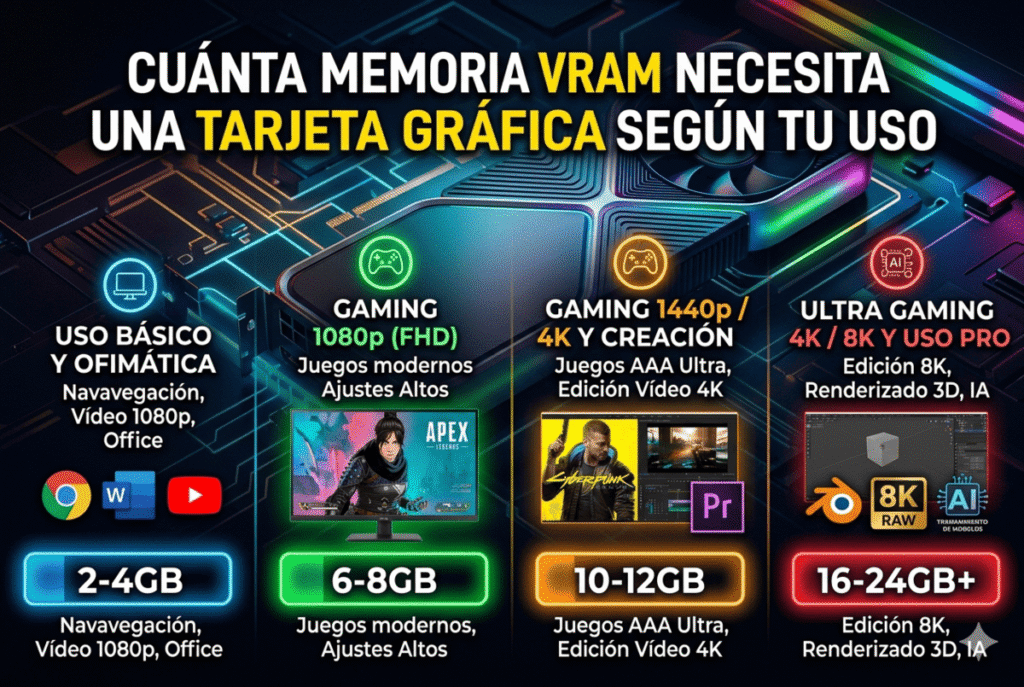 Cuánta memoria VRAM necesita una tarjeta gráfica