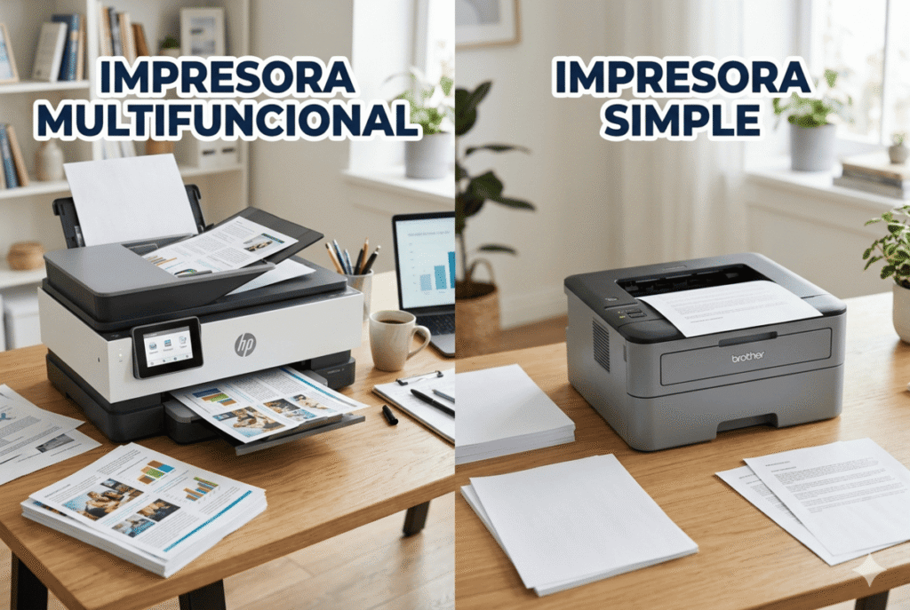 Impresora multifuncional vs impresora simple