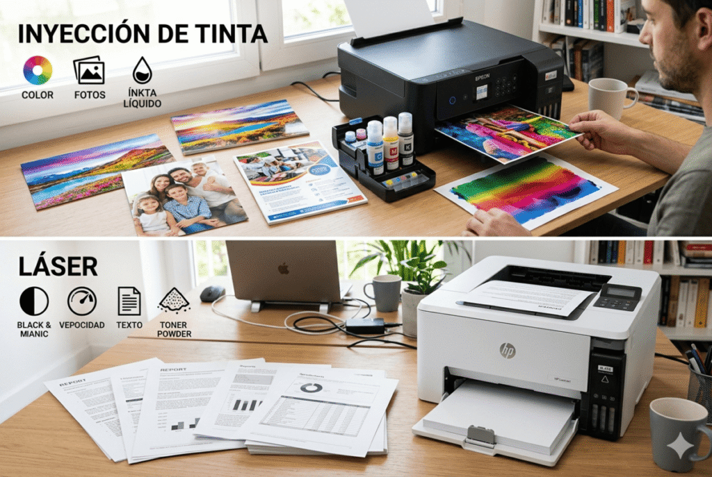 Impresora de tinta vs láser