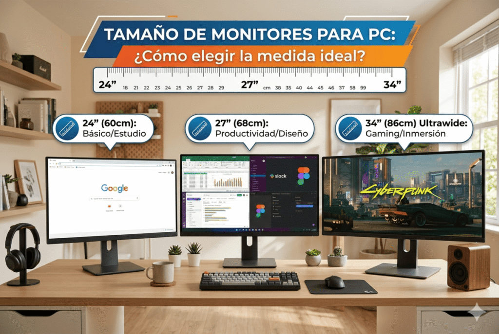 Tamaño de monitores para PC