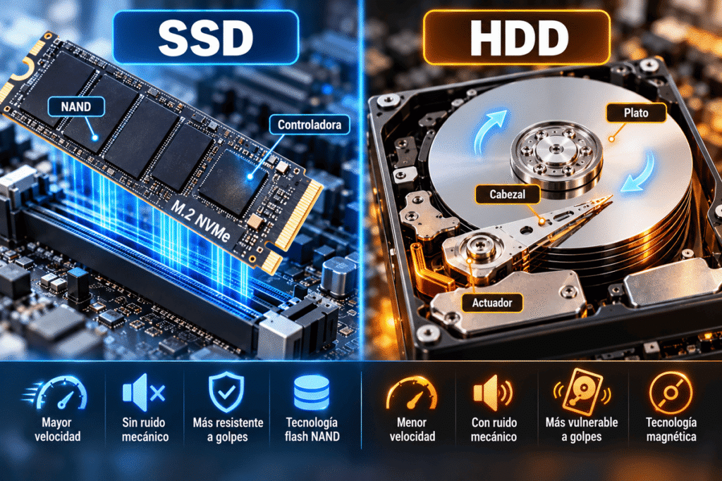 Diferencia entre SSD y HDD
